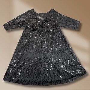 IGIGI Women's 22/24 Black Sequin Dress 3/4 Sleeve NWT Limited Edition Formal